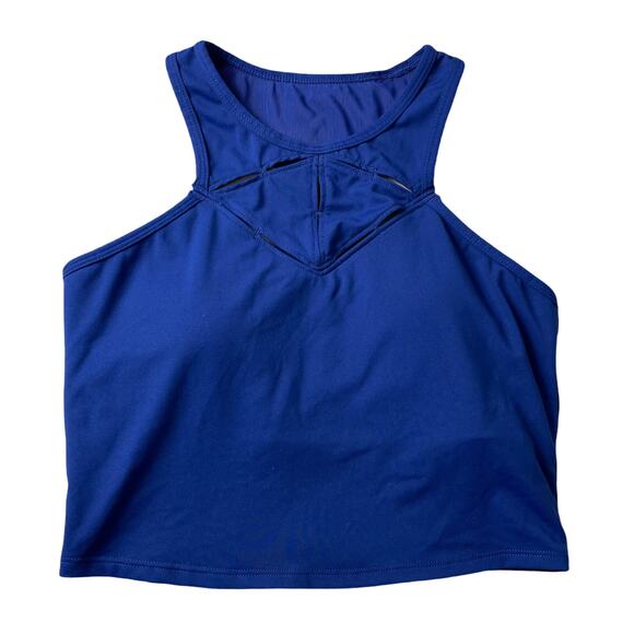 Fabletics Lexi Midi Sports Bra Ink Blue Cutout - Picture 2 of 8